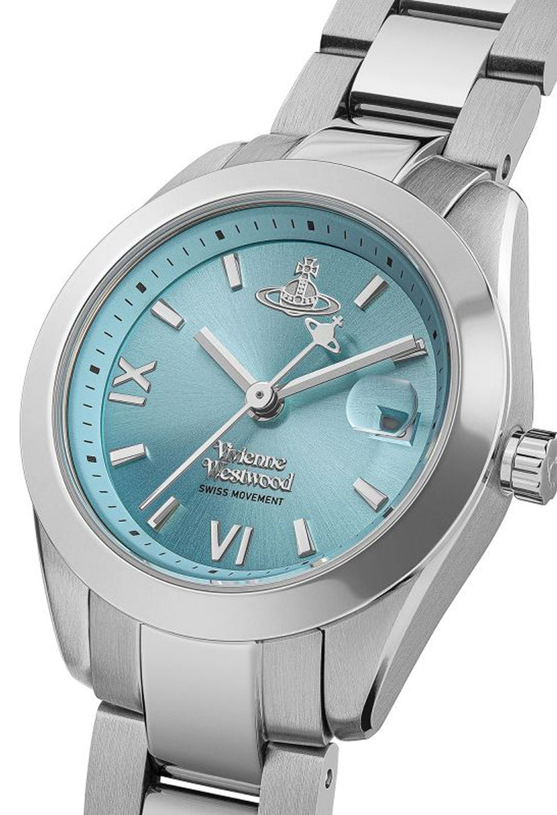 Vivienne Westwood Ladies Fenchurch Teal Dial Bracelet Watch Stainless Steel