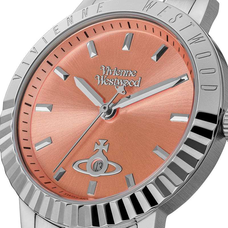 Vivienne Westwood Dulwich Peach Dial Stainless Steel Watch