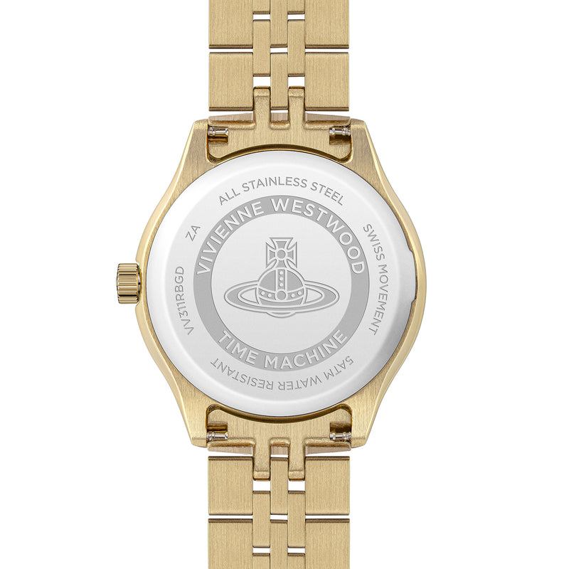 The Vivienne Westwood Little Camberwell Rust Dial Watch, gold plated stainless steel from Vivienne Westwood, available at OD’s Jewellers in St Helens