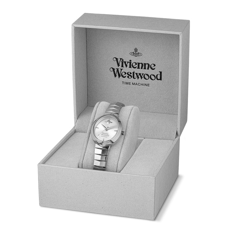 Vivienne Westwood Armour watch, a silver stainless steel bracelet watch from Vivienne Westwood, available at OD’s Jewellers in St Helens