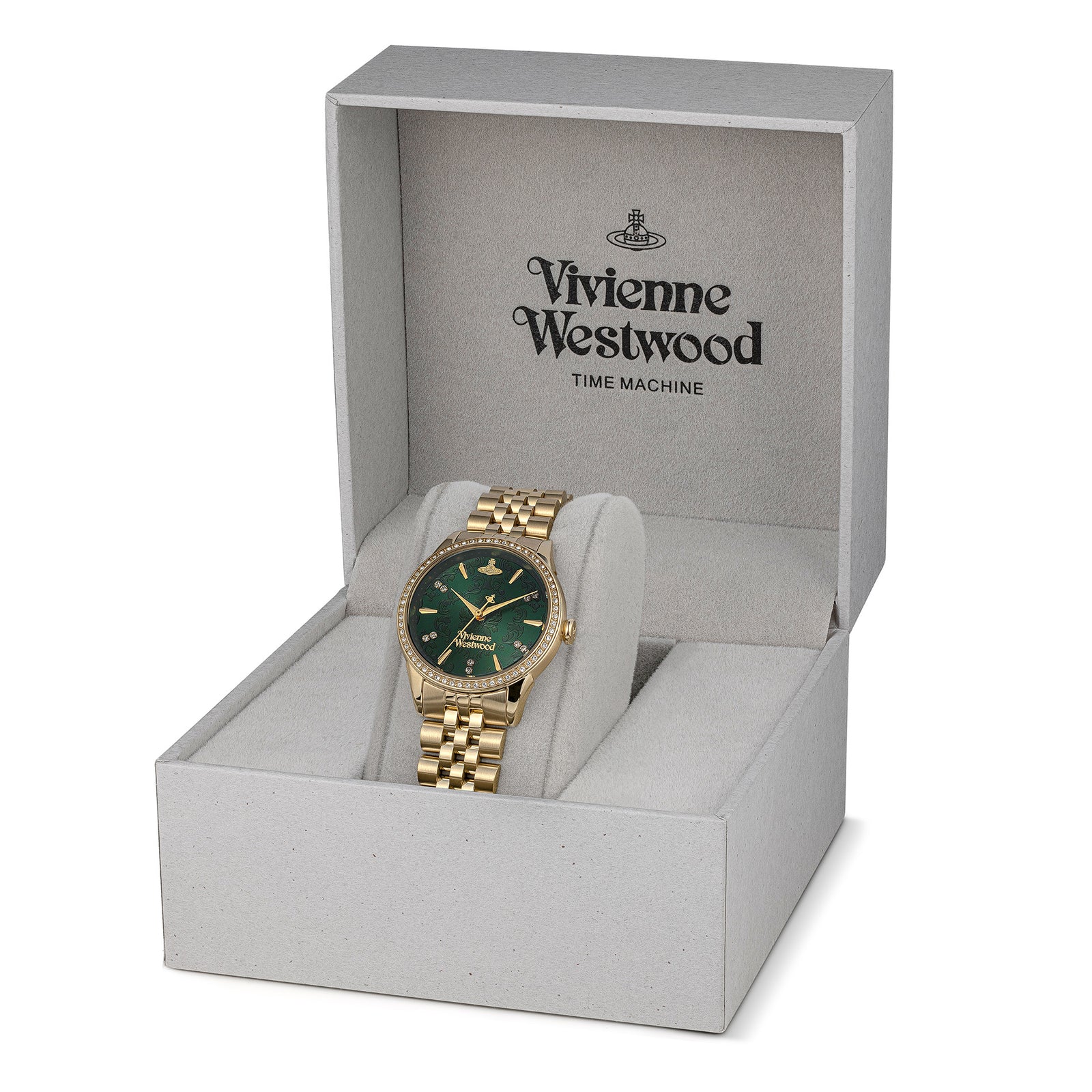 Vivienne Westwood Ladies Wallace Green Crystal Dial Gold