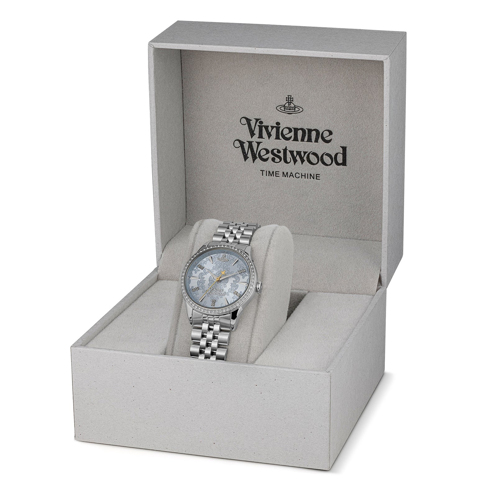 Vivienne Westwood Ladies Wallace Pale Blue Crystal Dial