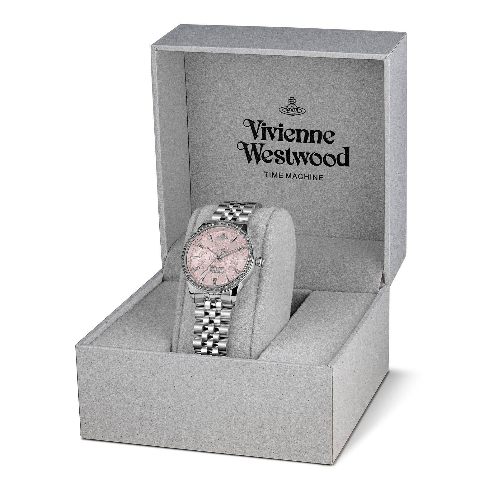 Vivienne Westwood Ladies Wallace Pink Crystal Dial Bracelet Watch VV32