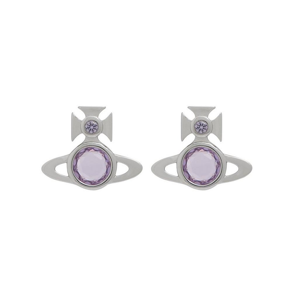 Vivienne Westwood Lavender Heather Stud Earrings. Sterling