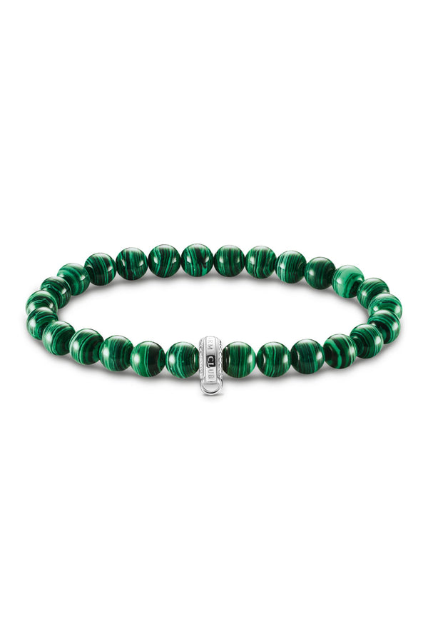 The Thomas Sabo Synthetic Malachite Charm Bracelet, green synthetic malachite bracelet by Thomas Sabo, OD’s Jewellers St Helens