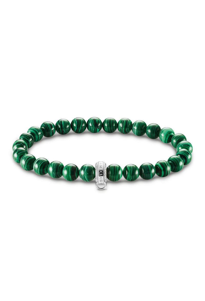 The Thomas Sabo Synthetic Malachite Charm Bracelet, green synthetic malachite bracelet by Thomas Sabo, OD’s Jewellers St Helens
