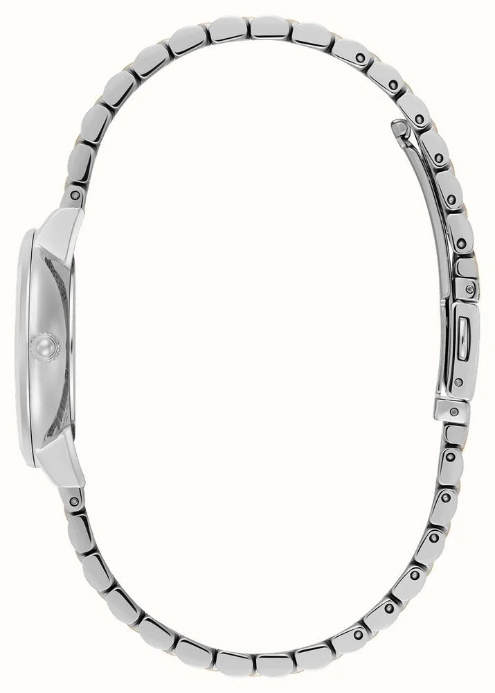 Ladies Olivia Burton Honeycomb Ultra Slim Dove Grey Dial Bracelet Watch Two Tone