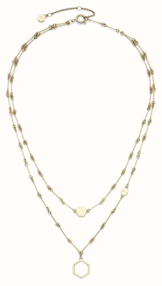 The Olivia Burton Honeycomb double-layered necklace, gold plated stainless steel, Olivia Burton, available at OD’s Jewellers in St Helens