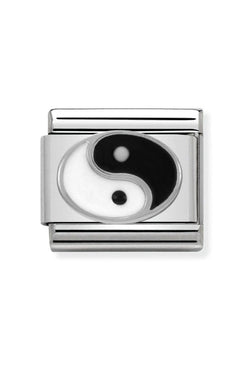 Nomination Composable Classic Link SYMBOLS YIN YANG in Stainless Steel Enamel & Silver 925