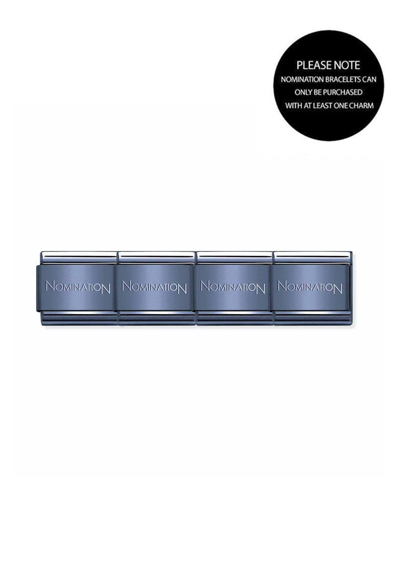 Nomination Matt Blue Single Base Link. Note: Bracelets can only be purchased with at least one charm.