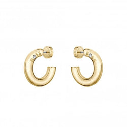 BOSS Live Hoop Earrings in Gold Plated Stainless Steel