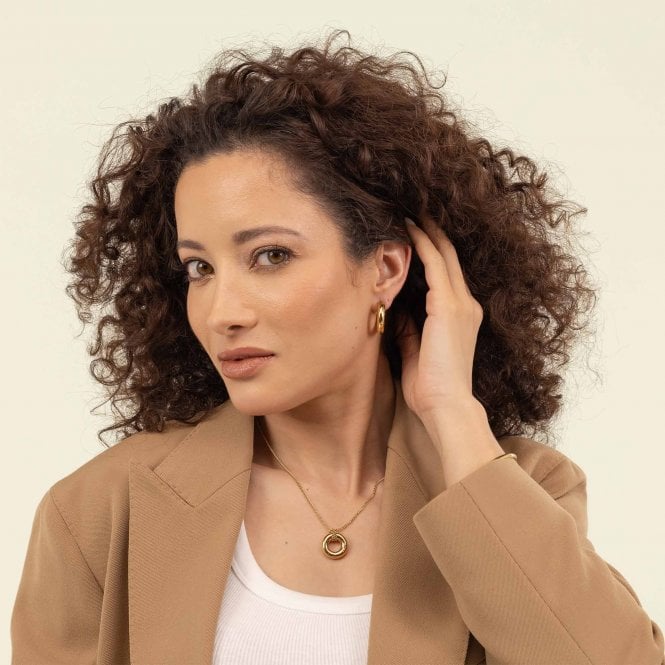 BOSS Live Hoop Earrings in Gold Plated Stainless Steel