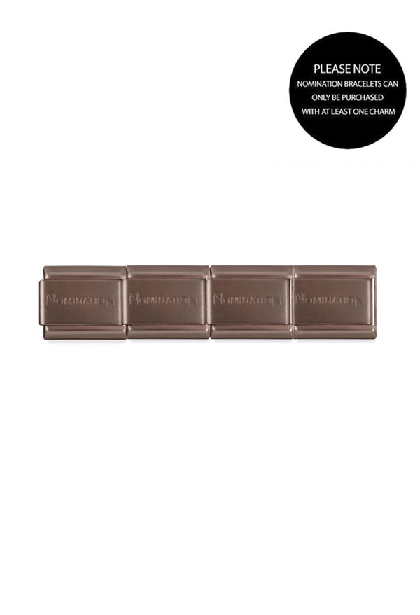 Nomination Classic Link bracelet base in a matt chocolate finish. Note: purchase requires at least one charm.