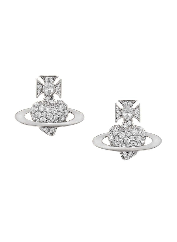 Vivienne Westwood Platinum Plated Agnatha Earrings 6201036H-02P102-