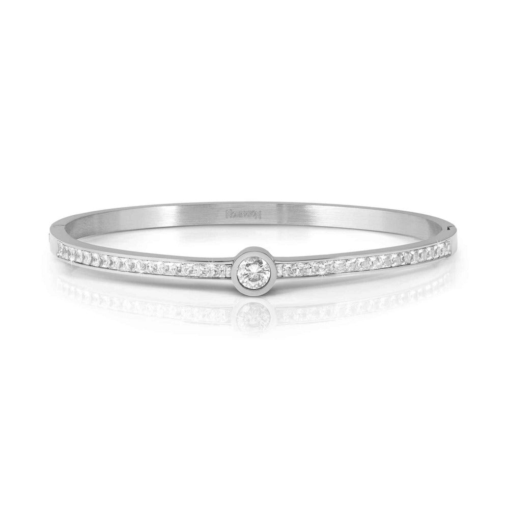 Nomination Pretty Bangles Central CZ With Pave` CZ Stainless Steel