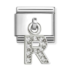 Nomination Composable Silver Initial 'R' CZ Drop Charm 331818/18