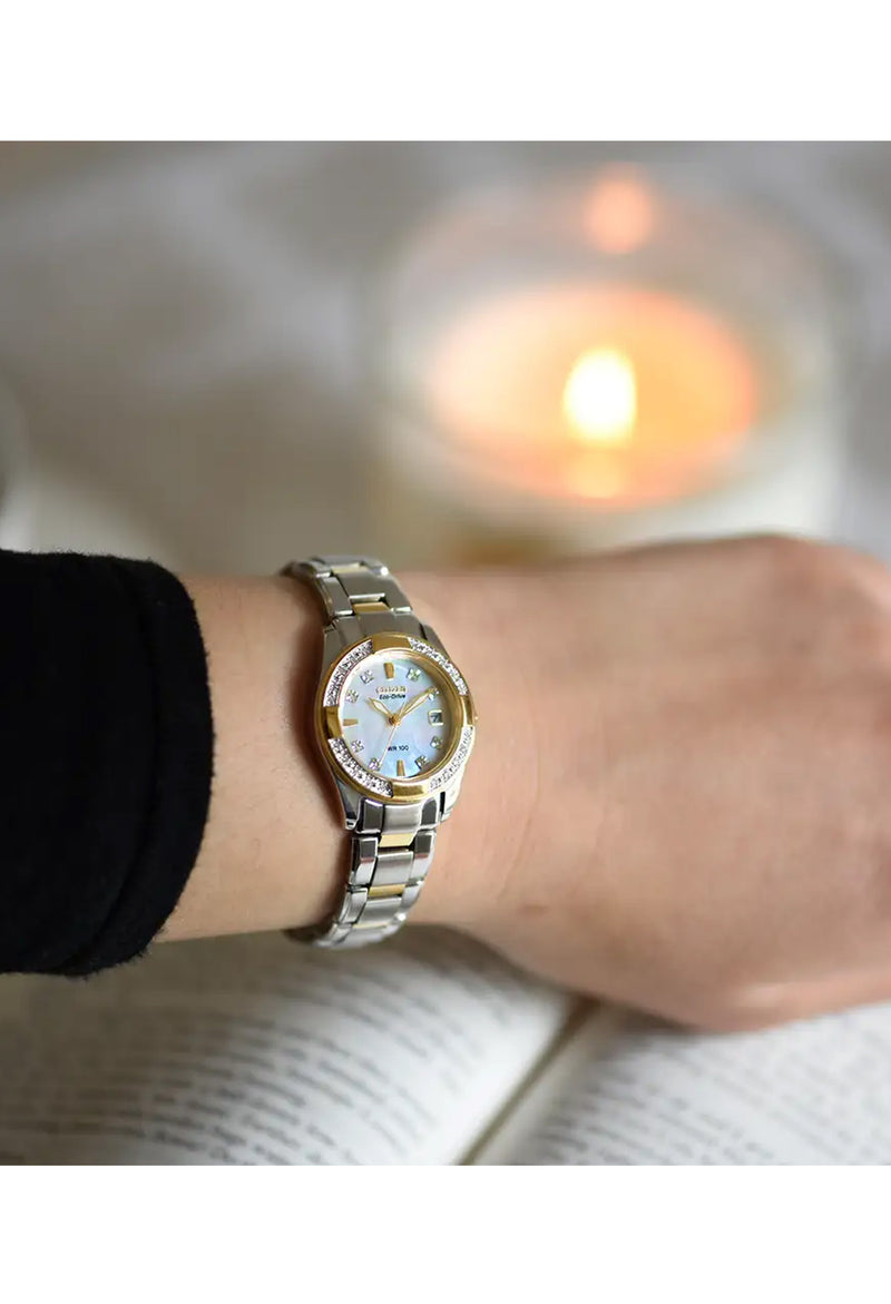 Citizen Ladies Eco-Drive Regent 28 Diamonds Mother of Pearl Dial Bracelet Watch
