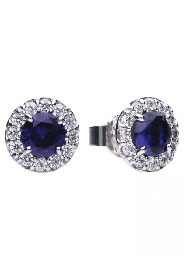 Diamonfire Blue Zirconia Cluster Stud Earrings