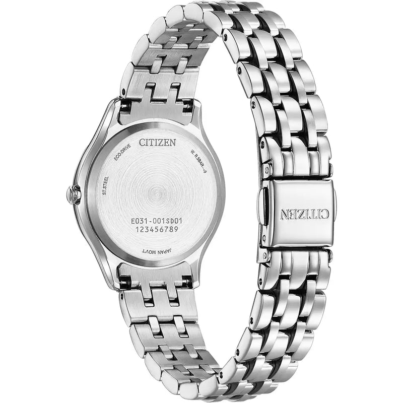 Citizen Ladies Steel MOP Diamond Dot Dial Bracelet Watch EM0891-58N