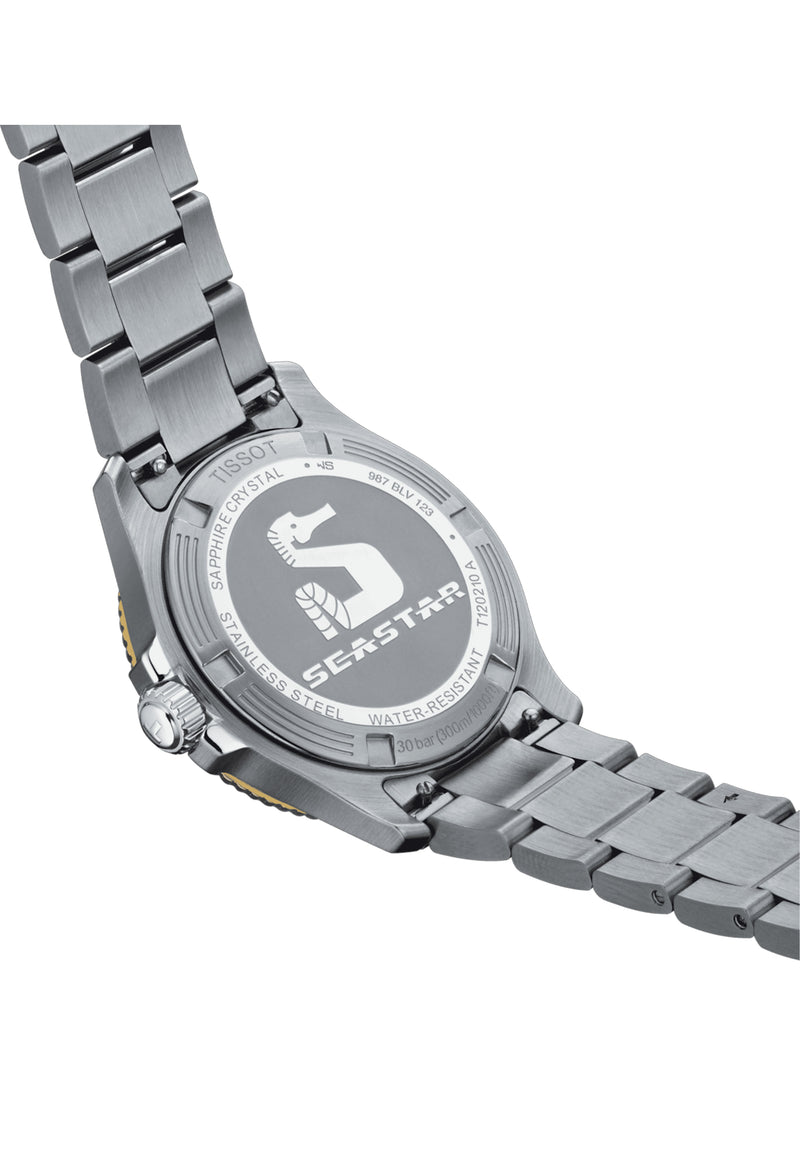 Tissot 36mm Seastar Black Dial Bracelet Watch