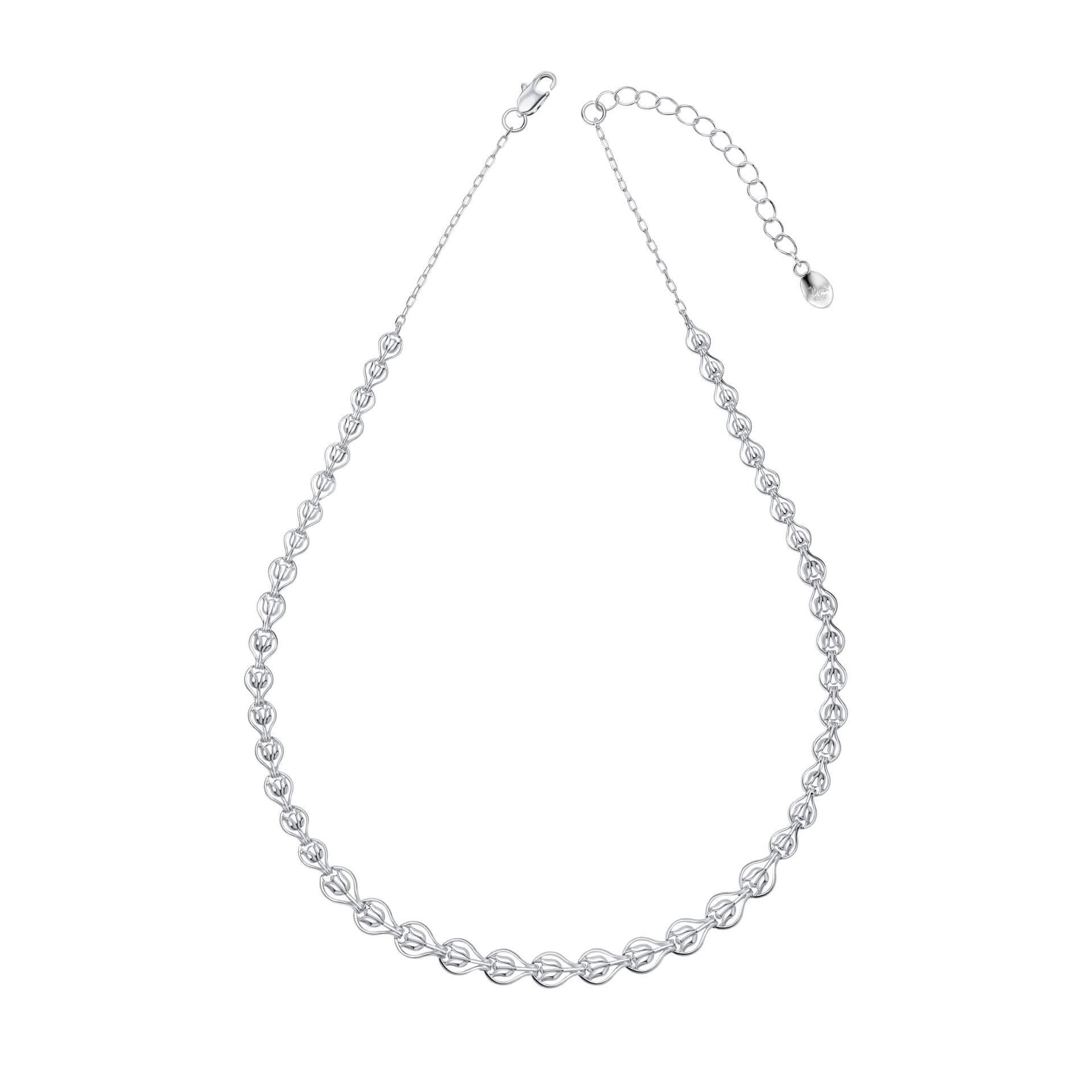 Laura Ashley Tulip Chain Necklace Silver Plated