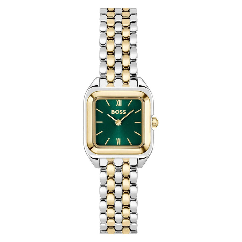 BOSS Ladies Two-Tone Mae Petite, Green Dial Bracelet Watch 1502822