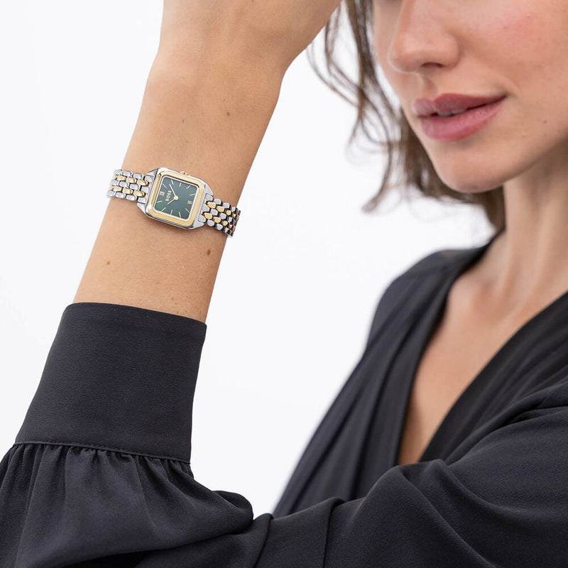 BOSS Ladies Two-Tone Mae Petite, Green Dial Bracelet Watch 1502822
