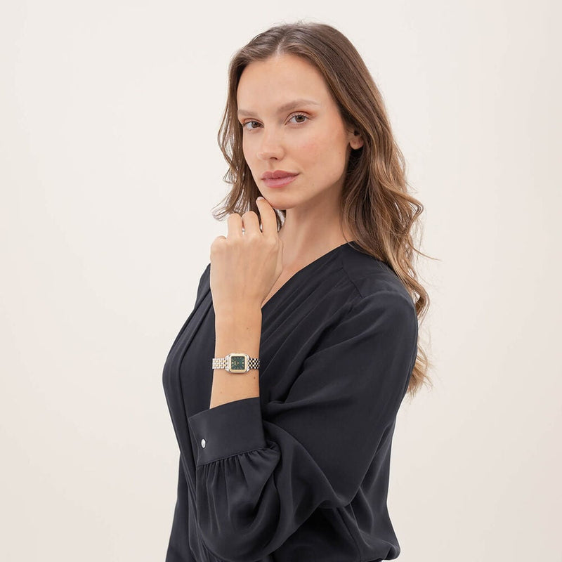 BOSS Ladies Two-Tone Mae Petite, Green Dial Bracelet Watch 1502822