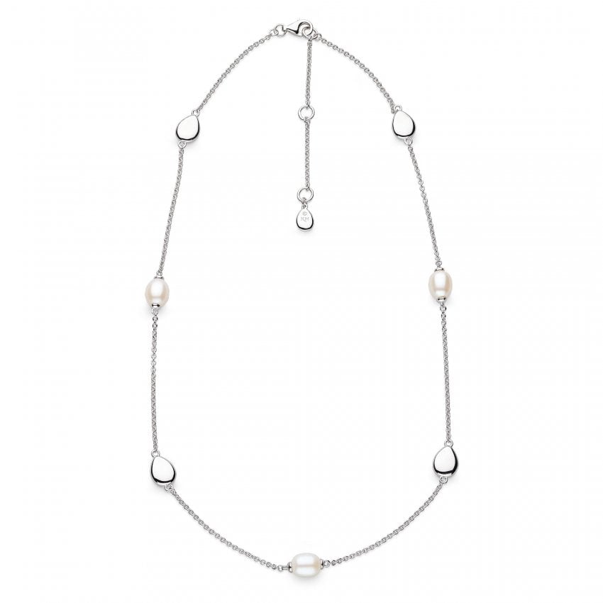 Kit Heath Coast Pebble Pearl Necklace in Silver