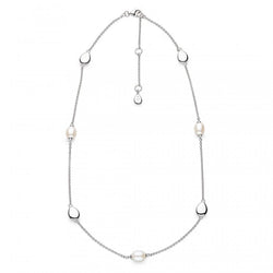 Kit Heath Coast Pebble Pearl Necklace in Silver