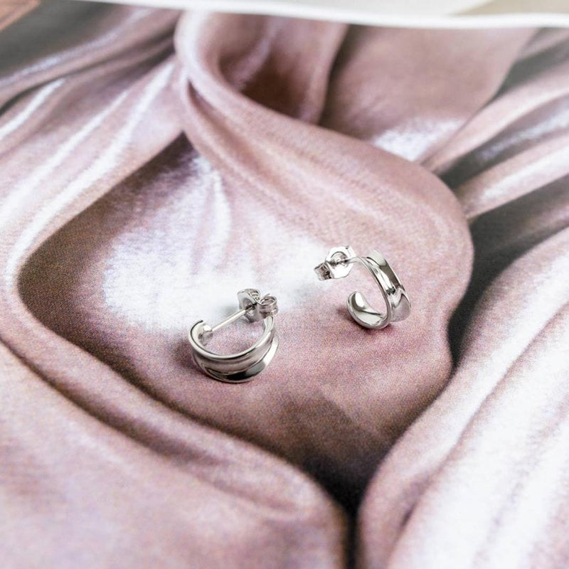 Kit Heath Serenity Semi Hoop Earrings in Silver