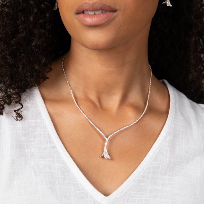 Laura Ashley Floribunda Necklace Silver Plated by Laura Ashley