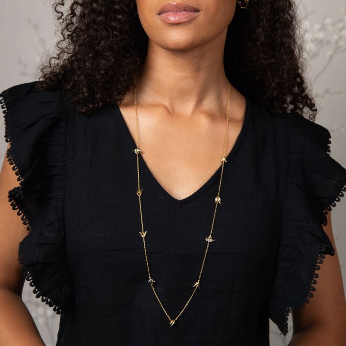 Laura Ashley Camelot Long Necklace Gold Plated by Laura Ashley
