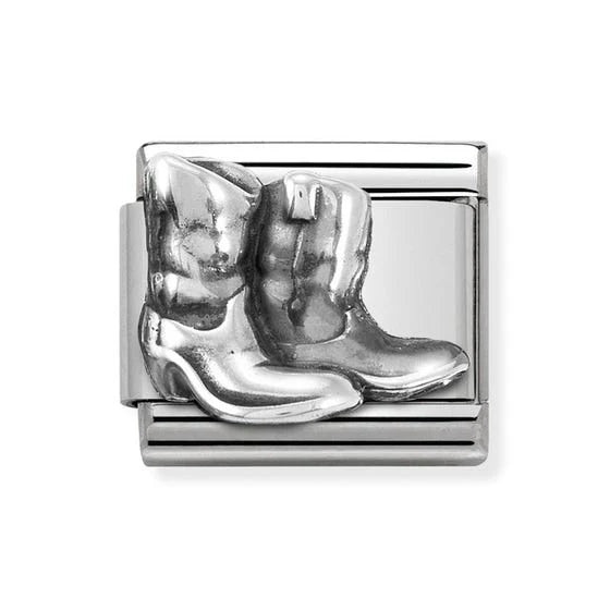 Nomination Composable Classic Link Relief Steel and 925 Sterling Silver Boots