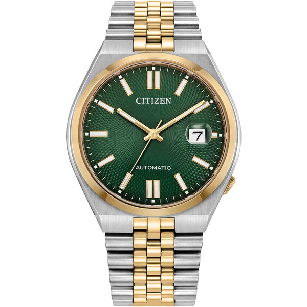 Citizen Mens Two-Tone Tsuyosa Green Dial Automatic Bracelet Watch  NK0024-54X