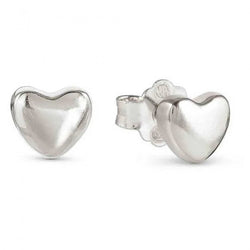 Sterling silver heart stud earrings from Nomination Armonica, displayed as a pair to show size and style.