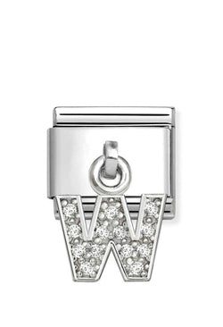 Nomination Composable Silver Initial 'W' CZ Drop Charm