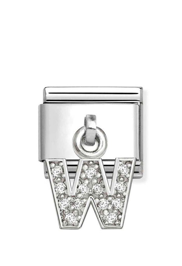 Nomination Composable Silver Initial 'W' CZ Drop Charm