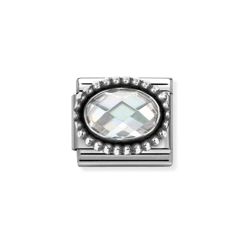 Nomination Composable Classic Link Silvershine White Stone Vintage Effect Charm