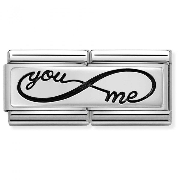 The Nomination You Me Infinity link, a steel and silver 925 bracelet link from Nomination, available at OD’s Jewellers in St Helens
