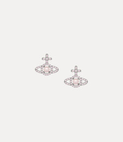 Vivienne Westwood Olympia Pink Pearl Earrings Platinum Plated