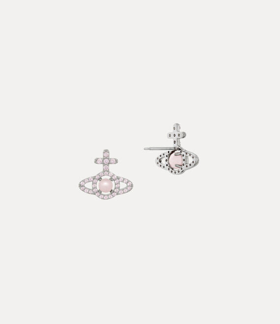 Vivienne Westwood Olympia Pink Pearl Earrings Platinum Plated