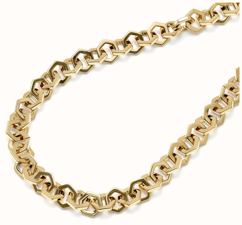 Olivia Burton Honeycomb Link Necklace Stainless Steel Gold Plated