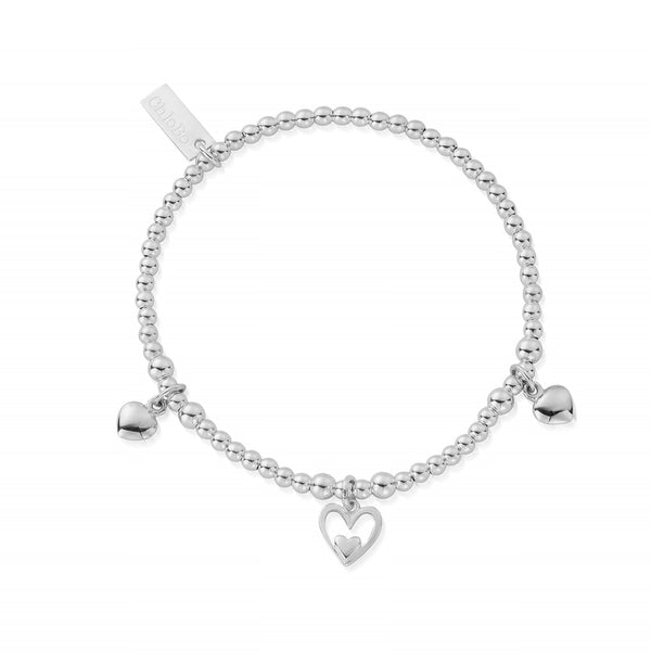 The ChloBo Triple Heart Bracelet, a silver sterling jewelry bracelet from ChloBo, available at OD’s Jewellers in St Helens.