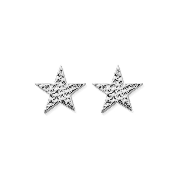 ChloBo Sparkly Star Stud Earrings in Silver