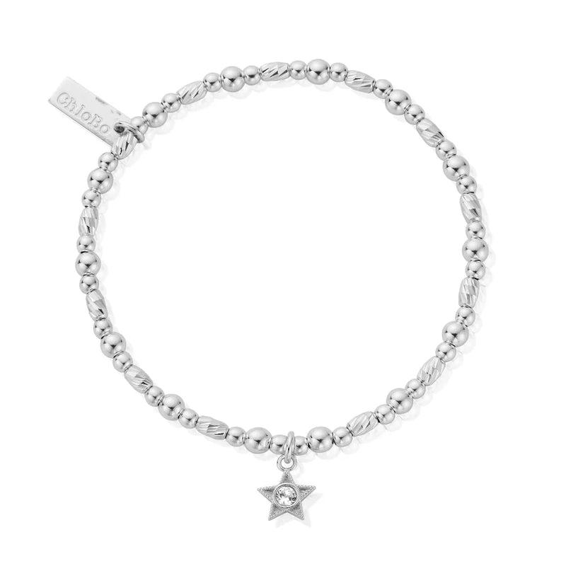 The ChloBo April Birthstone Bracelet-Sterling Silver, a silver sterling bracelet from ChloBo, available at OD’s Jewellers in St Helens