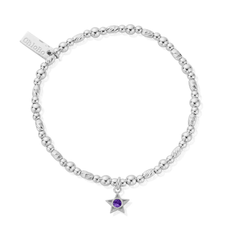 The ChloBo February Birthstone Bracelet, a silver sterling bracelet from ChloBo, at OD’s Jewellers in St Helens