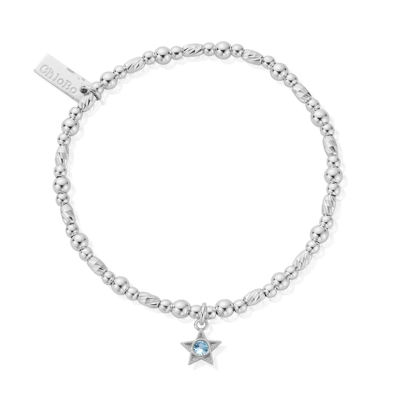 The ChloBo March Birthstone Bracelet, a silver sterling bracelet from ChloBo, available at OD’s Jewellers in St Helens