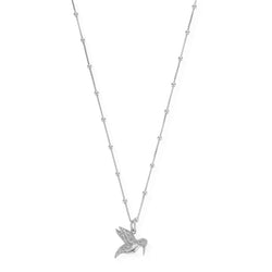 ChloBo Humming Bird Bobble Chain Necklace  in Silver