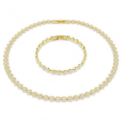 Swarovski Una Angelic Necklace and Bracelet Set Gold Plated